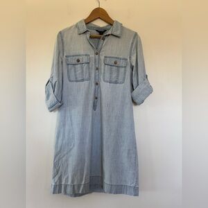 J. Crew Blue Buttoned Shirt Dress